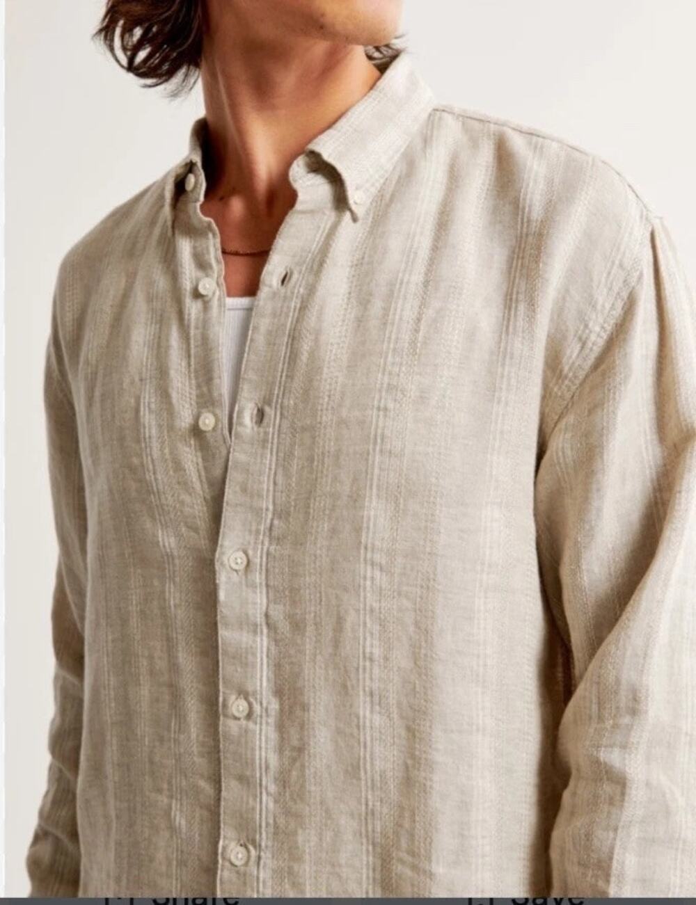 ABERCROMBIE & FITCH | NWT 'Summer Linen Blend' Long Sleeve Button Down Shirt M